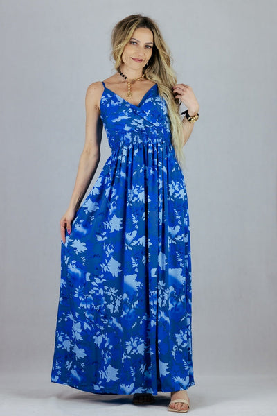 Sukienka Maxi Miss Sara Fashion - niebieska UNIWERSALNY Miss Sara Fashion Sukienki Inspiracja Jelenia Gora