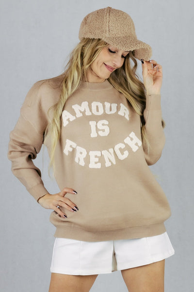 Sweter Amour - beżowy UNIWERSALNY Miss Charm Swetry Inspiracja Jelenia Gora