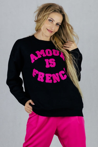 Sweter Amour - czarny UNIWERSALNY Miss Charm Swetry Inspiracja Jelenia Gora