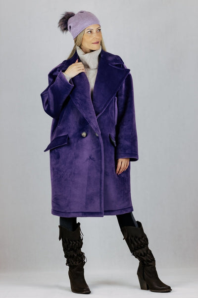 Płaszcz przejściowy piankowy - fioletowy UNIWERSALNY Made in Italy Płaszcze Inspiracja Jelenia Gora