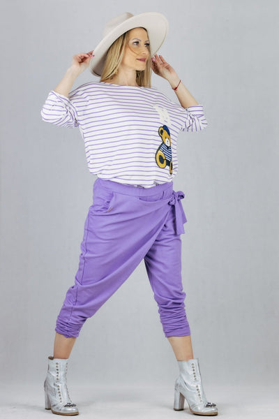 Spodnie alladynki - fioletowe UNIWERSALNY Made in Italy Spodnie Inspiracja Jelenia Gora