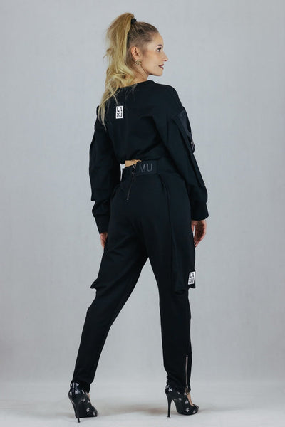 Bawełniane spodnie La Mu - czarne La Mu Spodnie Inspiracja Jelenia Gora