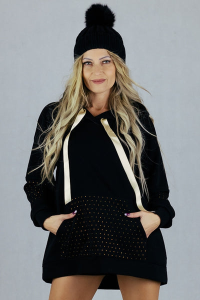 Bluza diamonds - czarna UNIWERSALNY Sweetissima Bluzki Inspiracja Jelenia Gora