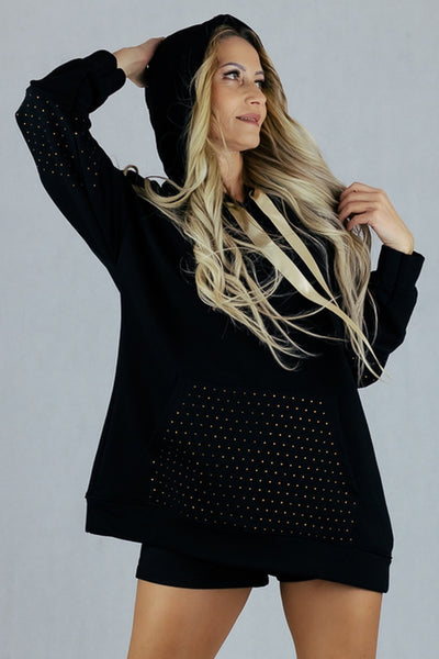 Bluza diamonds - czarna UNIWERSALNY Sweetissima Bluzki Inspiracja Jelenia Gora
