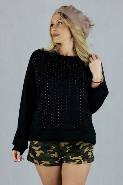 Bluza wysadzana cyrkoniami UNIWERSALNY Sweetissima Bluzki Inspiracja Jelenia Gora