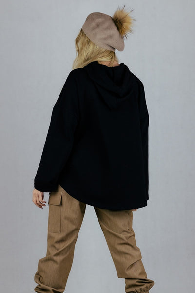 Bluza z kapturem i aplikacją UNIWERSALNY Made in Italy Bluzki Inspiracja Jelenia Gora