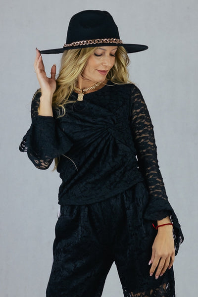 Bluzka koronkowa - czarna UNIWERSALNY Made in Italy Bluzki Inspiracja Jelenia Gora
