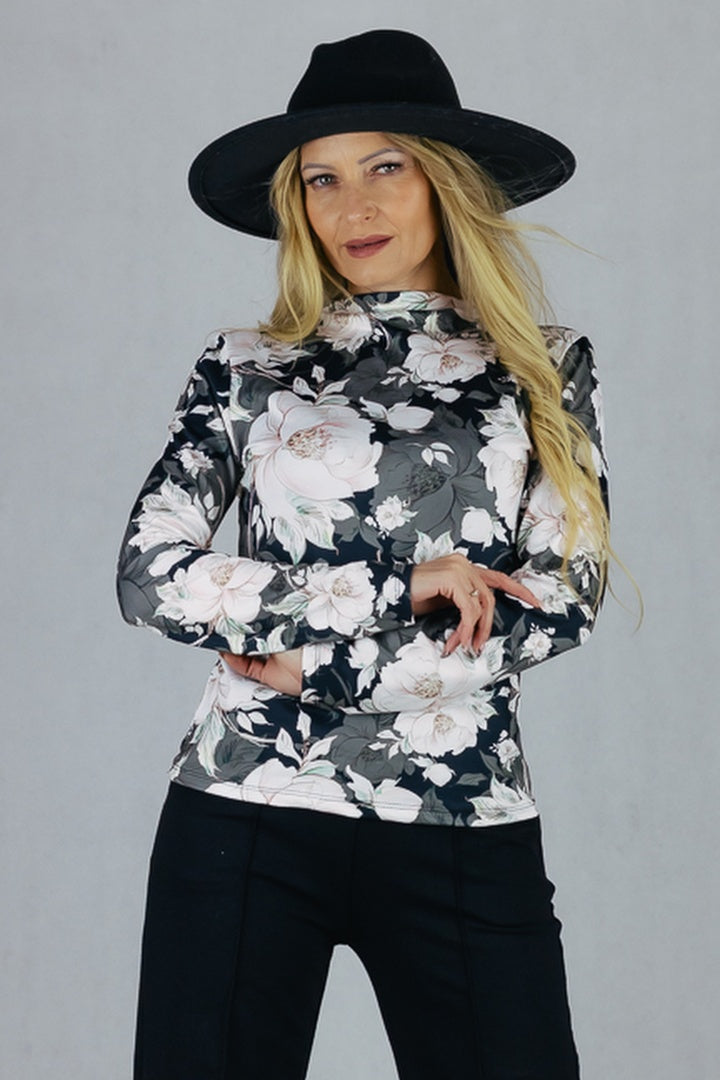 Bluzka w kwiaty 3D - VII UNIWERSALNY Made in Italy Bluzki Inspiracja Jelenia Gora