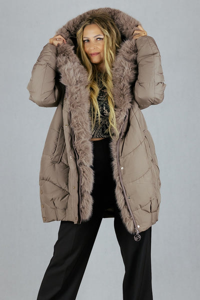 Kurtka z odpinanym futerkiem XXL Happy House Kurtki Inspiracja Jelenia Gora