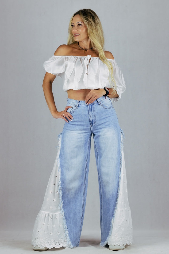 Spodnie jeansowe z wstawkami bawełny Sexy Woman Spodnie Inspiracja Jelenia Gora