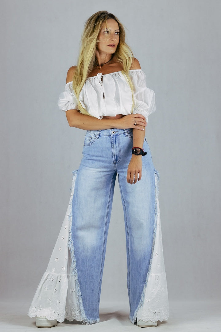 Spodnie jeansowe z wstawkami bawełny Sexy Woman Spodnie Inspiracja Jelenia Gora