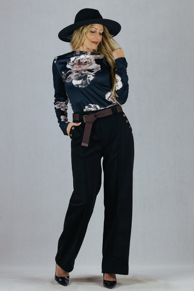 Spodnie z flauszu - czarne UNIWERSALNY Made in Italy Spodnie Inspiracja Jelenia Gora