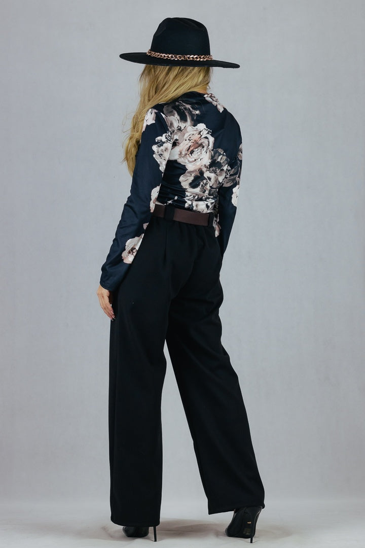 Spodnie z flauszu - czarne UNIWERSALNY Made in Italy Spodnie Inspiracja Jelenia Gora