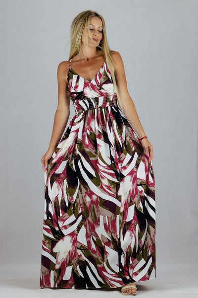 Sukienka Maxi Miss Sara Fashion - bordowa UNIWERSALNY Miss Sara Fashion Sukienki Inspiracja Jelenia Gora