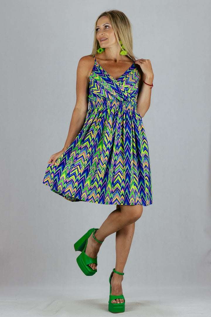 Sukienka mini Miss Sara Fashion - niebieska UNIWERSALNY Miss Sara Fashion Sukienki Inspiracja Jelenia Gora