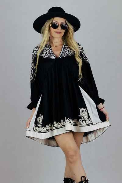 Sukienka w stylu boho - czarna UNIWERSALNY Bohochique Sukienki Inspiracja Jelenia Gora