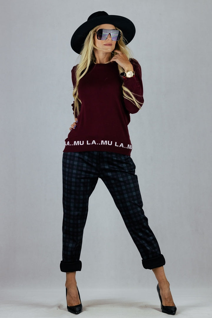 Sweter La Mu - bordowy UNIWERSALNY La Mu Swetry Inspiracja Jelenia Gora