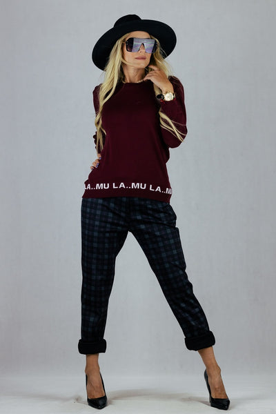 Sweter La Mu - bordowy UNIWERSALNY La Mu Swetry Inspiracja Jelenia Gora