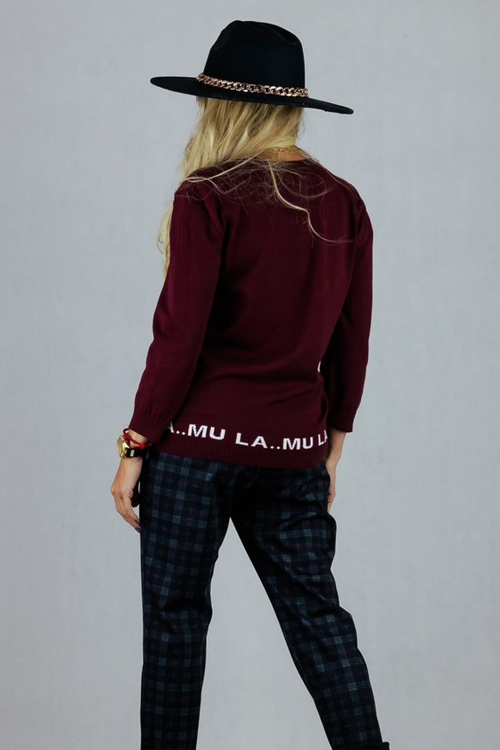 Sweter La Mu - bordowy UNIWERSALNY La Mu Swetry Inspiracja Jelenia Gora