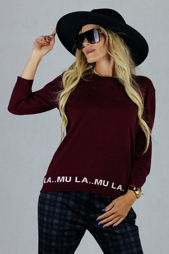 Sweter La Mu - bordowy UNIWERSALNY La Mu Swetry Inspiracja Jelenia Gora