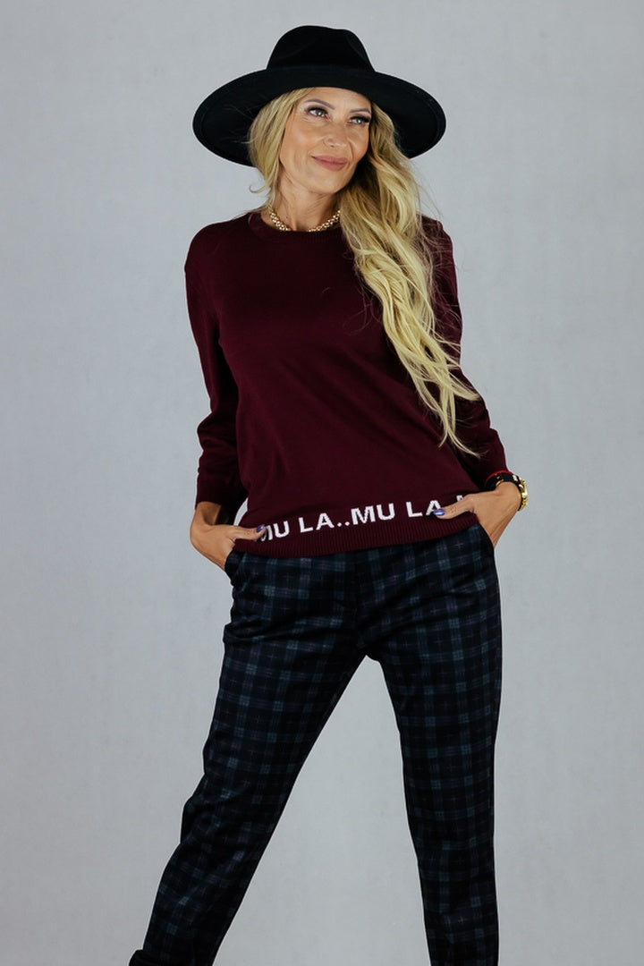 Sweter La Mu - bordowy UNIWERSALNY La Mu Swetry Inspiracja Jelenia Gora