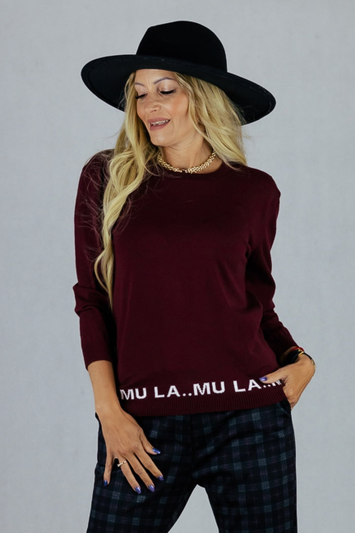 Sweter La Mu - bordowy UNIWERSALNY La Mu Swetry Inspiracja Jelenia Gora