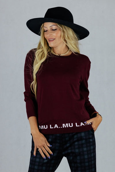 Sweter La Mu - bordowy UNIWERSALNY La Mu Swetry Inspiracja Jelenia Gora
