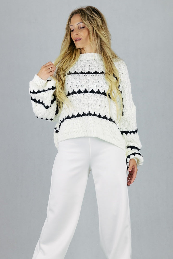 Sweter Milano - biały UNIWERSALNY Made in Italy Swetry Inspiracja Jelenia Gora
