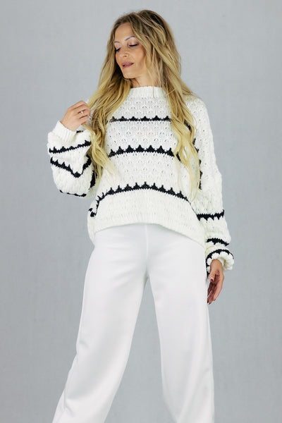 Sweter Milano - biały UNIWERSALNY Made in Italy Swetry Inspiracja Jelenia Gora