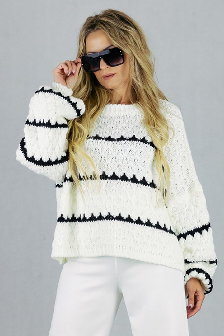 Sweter Milano - biały UNIWERSALNY Made in Italy Swetry Inspiracja Jelenia Gora