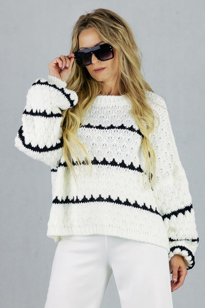Sweter Milano - biały UNIWERSALNY Made in Italy Swetry Inspiracja Jelenia Gora