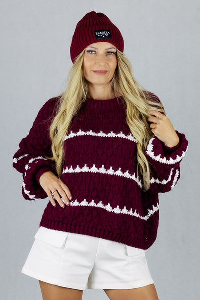 Sweter Milano - bordowy UNIWERSALNY Made in Italy Swetry Inspiracja Jelenia Gora