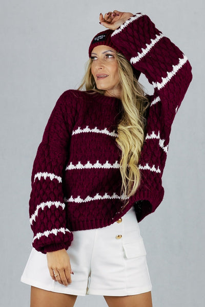 Sweter Milano - bordowy UNIWERSALNY Made in Italy Swetry Inspiracja Jelenia Gora