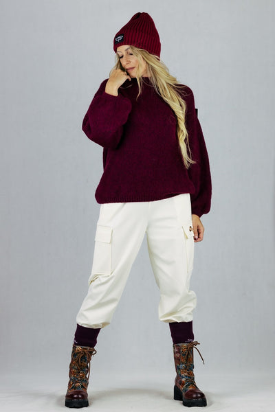 Sweter Velmo - bordowy UNIWERSALNY Made in Italy Swetry Inspiracja Jelenia Gora