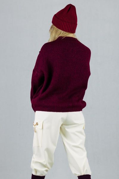 Sweter Velmo - bordowy UNIWERSALNY Made in Italy Swetry Inspiracja Jelenia Gora