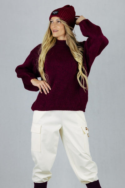 Sweter Velmo - bordowy UNIWERSALNY Made in Italy Swetry Inspiracja Jelenia Gora