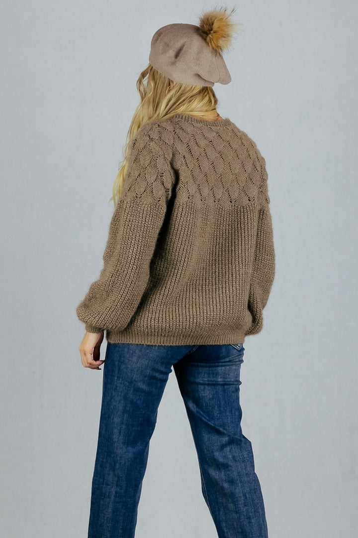 Sweter z finezyjnym splotem - fango UNIWERSALNY Made in Italy Swetry Inspiracja Jelenia Gora