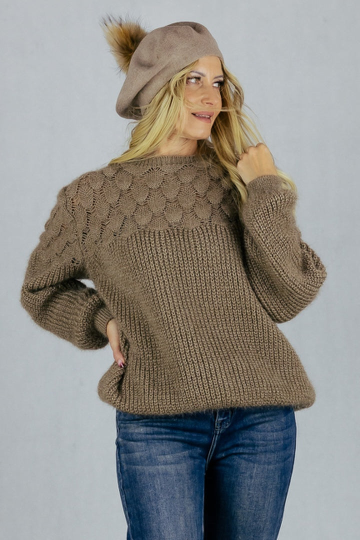 Sweter z finezyjnym splotem - fango UNIWERSALNY Made in Italy Swetry Inspiracja Jelenia Gora