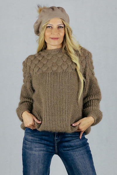 Sweter z finezyjnym splotem - fango UNIWERSALNY Made in Italy Swetry Inspiracja Jelenia Gora