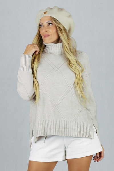 Sweter z luźnym golfem UNIWERSALNY Made in Italy Swetry Inspiracja Jelenia Gora