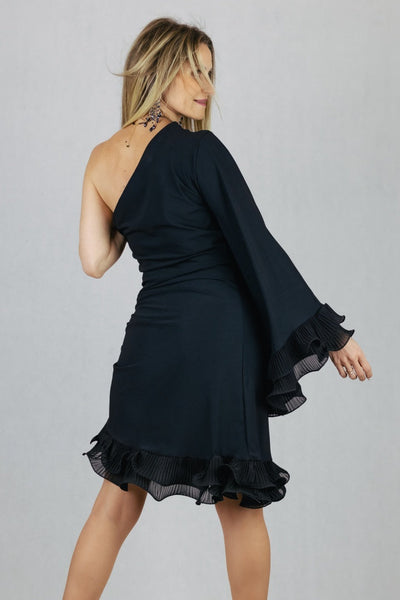 Elegancka sukienka asymetryczna z falbanami UNIWERSALNY La Look Sukienki Inspiracja Jelenia Gora