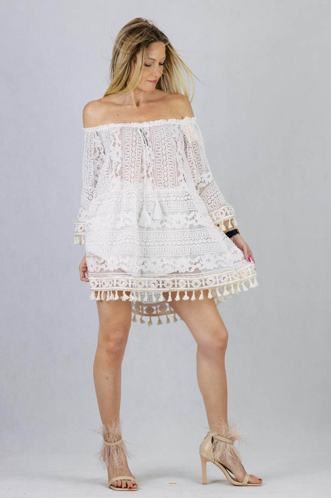 Koronkowa narzutka boho UNIWERSALNY Made in Italy Sukienki Inspiracja Jelenia Gora