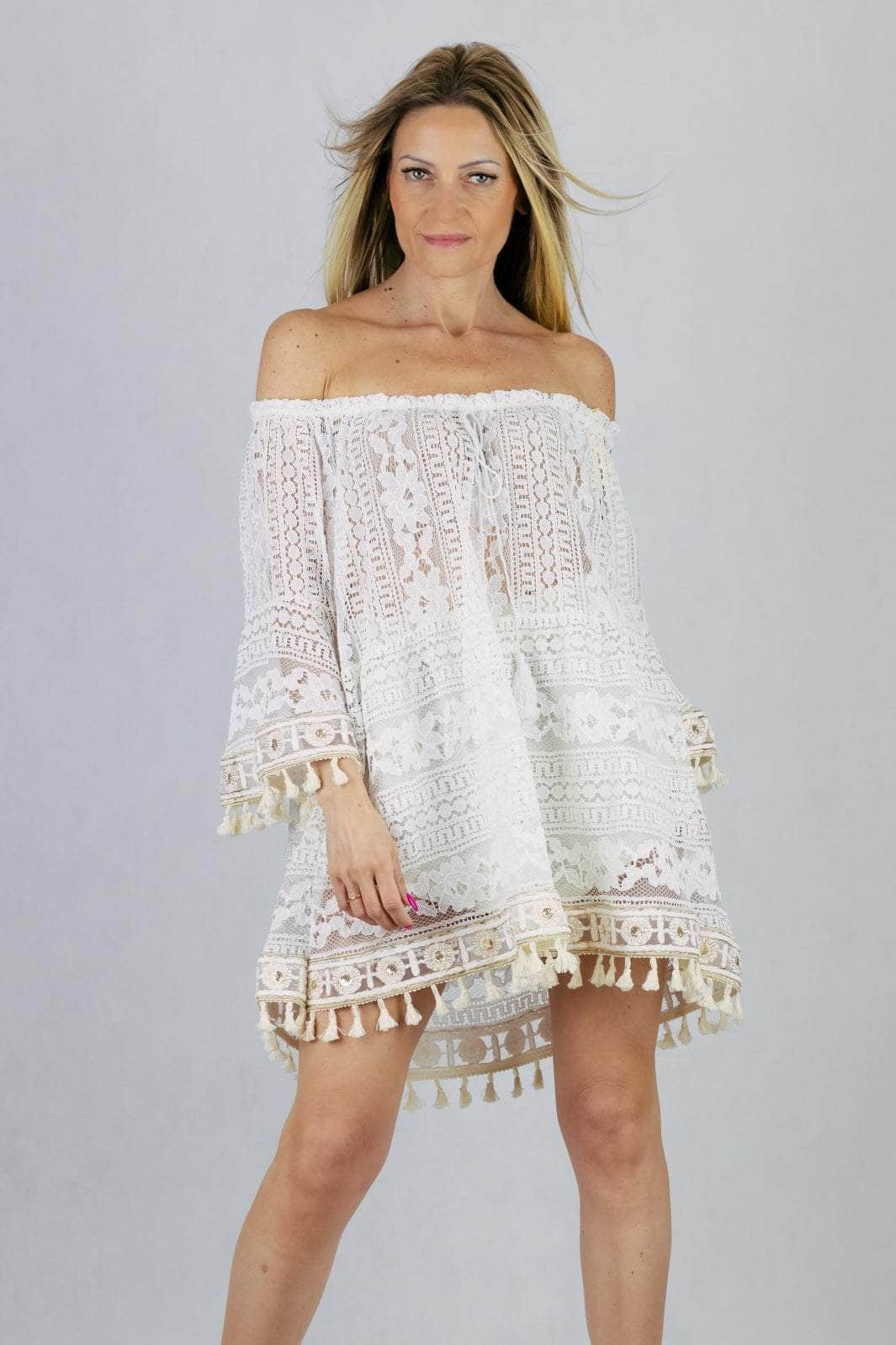 Koronkowa narzutka boho UNIWERSALNY Made in Italy Sukienki Inspiracja Jelenia Gora