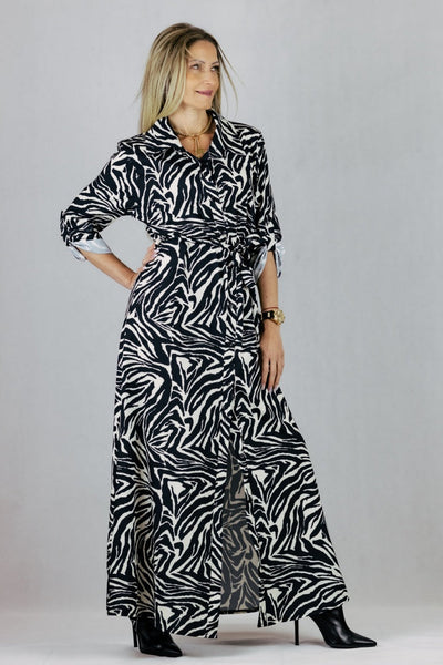 Sukienka koszulowa maxi - zebra Inspiracja Inspiracja Jelenia Gora